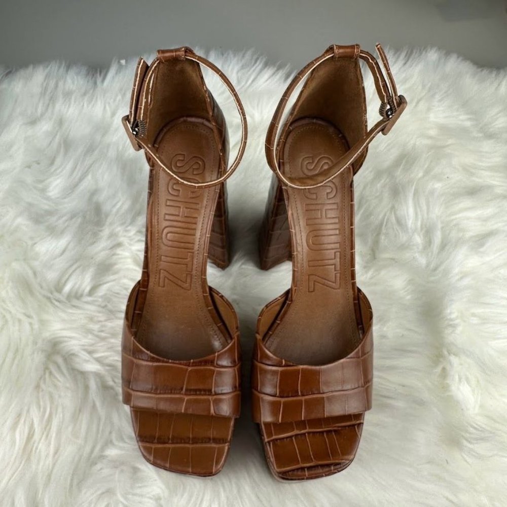 Schutz Elsie Sandal in Wood - Picture 3 of 7